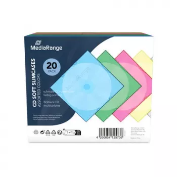 MEDIARANGE Retail Pack CD Soft Slim Case Color (5x4) - 20 sekavärisää Slim-koteloa