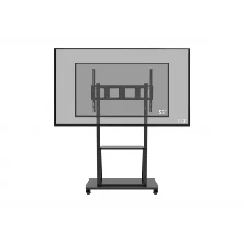 Celexon Economy 55110MP mobiili TV-teline litteille näytöille, maalattu teräs, mattamusta, näytön koko 139,7-279,4 cm (55-110