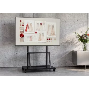 Celexon Economy 55110MP mobiili TV-teline litteille näytöille, maalattu teräs, mattamusta, näytön koko 139,7-279,4 cm (55-110
