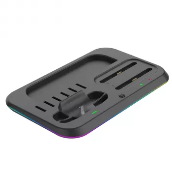 ready2gaming Nintendo Switch 2 -lataustelakka - 4 Joy-Con-laturi LED-merkkivaloilla, musta