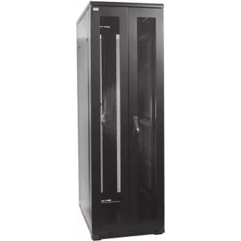 IT-BUDGET 19 tuuman verkkokaappi SRK - 42U - 600x600 mm - rei'itetyt kaksoisovet edessä ja takana - esikoottu - musta (99ITB19SRK4266DTSNM)