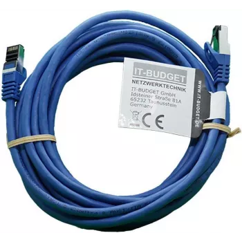 IT-BUDGET Full Copper Premium -verkkokaapeli - Flex AWG 26 - Cat.8.1 - 2000 MHz - halogeeniton - PoE+ - 40 Gbit - sininen - 5 m