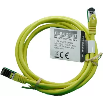 IT-BUDGET Full Copper Premium -verkkokaapeli - Flex AWG 26 - Cat.8.1 - 2000 MHz - halogeeniton - PoE+ - 40 Gbit - keltainen - 3 m