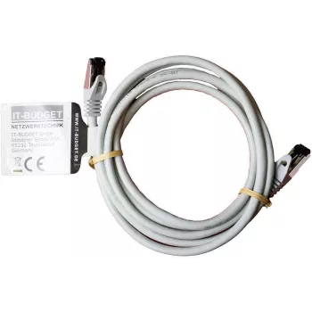 IT-BUDGET Full Copper Premium -verkkokaapeli - Flex AWG 26 - Cat.8.1 - 2000 MHz - halogeeniton - PoE+ - 40 Gbit - harmaa - 3 m (90ITBFLEX81PK3G)