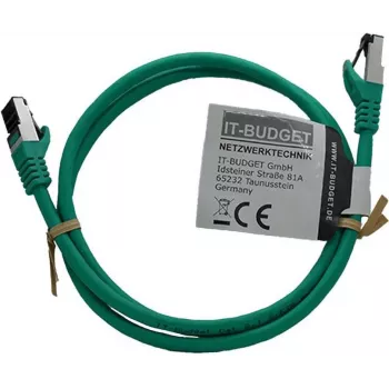 IT-BUDGET Full Copper Premium -verkkokaapeli - Flex AWG 26 - Cat.8.1 - 2000 MHz - halogeeniton - PoE+ - 40 Gbit - vihreä - 1,5 m