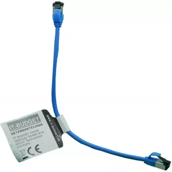 IT-BUDGET Full Copper Premium -verkkokaapeli - Slim AWG 28 - Cat.8.1 - 2000 MHz - halogeeniton - PoE+ - 40 Gbit - sininen - 0,25 m