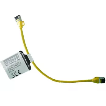 IT-BUDGET Full Copper Premium -verkkokaapeli - Slim AWG 28 - Cat.8.1 - 2000 MHz - halogeeniton - PoE+ - 40 Gbit - keltainen - 0,15 m
