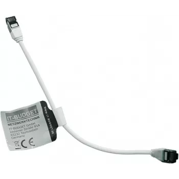 IT-BUDGET Full Copper Premium -verkkokaapeli - Slim AWG 28 - Cat.8.1 - 2000 MHz - halogeeniton - PoE+ - 40 Gbit - valkoinen - 0,50 m