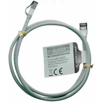 IT-BUDGET Full Copper Premium -verkkokaapeli - Slim AWG 28 - Cat.8.1 - 2000 MHz - halogeeniton - PoE+ - 40 Gbit - harmaa - 1 m