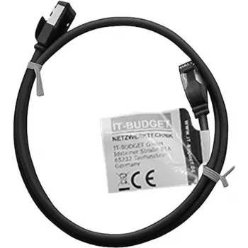IT-BUDGET Full Copper Premium -verkkokaapeli - Slim AWG 28 - Cat.8.1 - 2000 MHz - halogeeniton - PoE+ - 40 Gbit - musta - 1 m