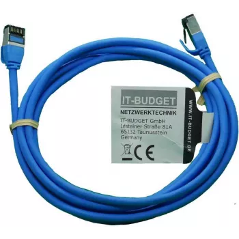 IT-BUDGET Full Copper Premium -verkkokaapeli - Slim AWG 28 - Cat.8.1 - 2000 MHz - halogeeniton - PoE+ - 40 Gbit - sininen - 2 m