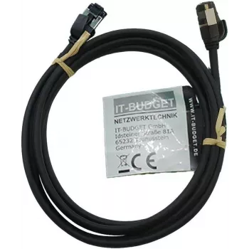 IT-BUDGET Full Copper Premium -verkkokaapeli - Slim AWG 28 - Cat.8.1 - 2000 MHz - halogeeniton - PoE+ - 40 Gbit - musta - 3 m (90ITBSLIM81PK3S)