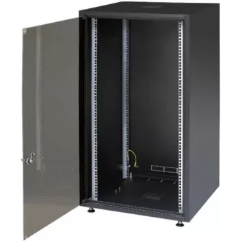 IT-BUDGET 19 tuuman verkkokaappi SJB - 18U - 600x600 mm - lasiovi - takaseinä - musta (W-SJB6060-18S-161)