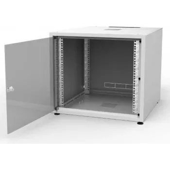 IT-BUDGET 19 tuuman verkkokaappi SJB - 10U - 600x600 mm - lasiovi - takaseinä - vaaleanharmaa (W-3987-01-01-011-BBL)
