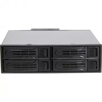 Inter-Tech IPC ST-5244 4-paikkainen 2,5 tuuman SATA/SAS Hot-Swap-mobiiliteline 5,25 tuuman paikkaan, musta