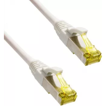 IT-BUDGET Full Copper Premium verkkokaapeli - Super Flex TPE - Cat.6A - Cat.7 kaapelilla - 600 MHz - halogeeniton - PoE+ - 10GBit - valkoinen - 0,50 m