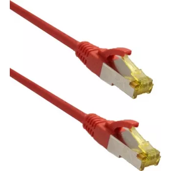 IT-BUDGET Full Copper Premium verkkokaapeli - Super Flex TPE - Cat.6A - Cat.7 kaapelilla - 600 MHz - halogeeniton - PoE+ - 10GBit - punainen - 1,5 m
