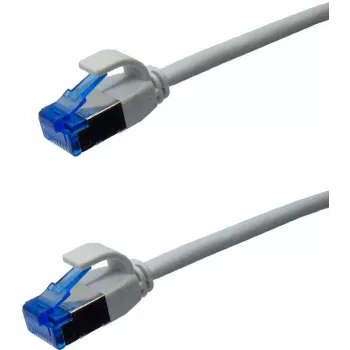 IT-BUDGET Full Copper Premium verkkokaapeli - Slim AWG 28 - Cat.6A - 500 MHz - halogeeniton - PoE++ - 10 Gbit - harmaa - 1,5 m