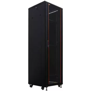 IT-BUDGET 19 tuuman verkkokaappi SRK - 42U - 600x800 mm - lasi-/teräsovi - Flatpack - musta (90ITB19SRK4268GSN)