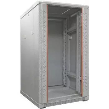 IT-BUDGET 19 tuuman verkkokaappi SRK - 27HE - 600x600 mm - karkaistu lasi-/täysteräsovi - esikoottu - vaaleanharmaa (RAL 7035) (99ITB19SRK2766GGNM)