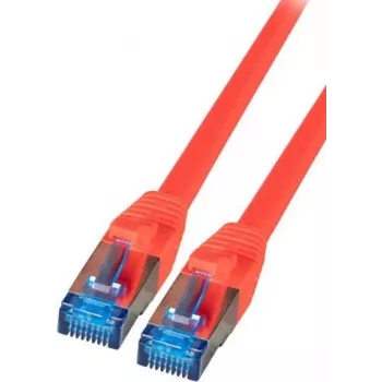 IT-BUDGET Full Copper Premium -verkkokaapeli - Super Flex TPE - Cat.6A - 500MHz - LSZH - PoE+ - AWG 27 - punainen - 0,15 m