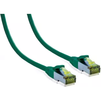 IT-BUDGET Full Copper Premium -verkkokaapeli - Cat.6A Cat.7 -raakakaapelilla - 600 MHz - halogeniton - PoE+ - 10GBit - vihreä - 0,5 m