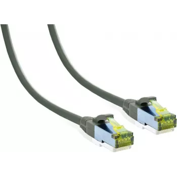 IT-BUDGET Full Copper Premium -liitäntäkaapeli Cat.6A Cat.7 -raakakaapelilla 600 MHz halogeeniton PoE+ 10Gbit harmaa 15 m