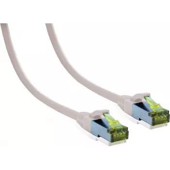 IT-BUDGET Premium -liitäntäkaapeli Cat.6A Cat.7 -raakakaapelilla 600 MHz halogeeniton PoE+ 10 Gbit valkoinen 7,5 m