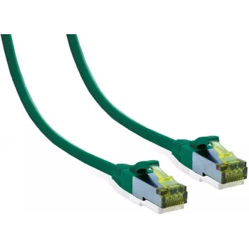 IT-BUDGET Premium -liitäntäkaapeli Cat.6A Cat.7 -raakakaapelilla 600 MHz LSZH PoE+ 10 Gigabit vihreä 2 m