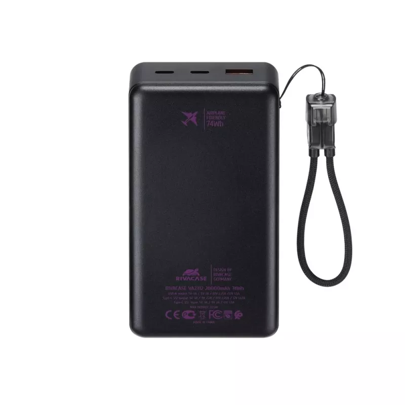 Rivacase VA2312 varavirtalähde 20000 mAh 22,5W musta