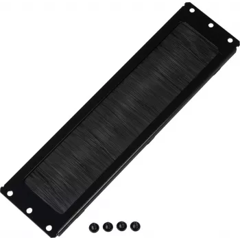 Rockstable läpivientipaneeli harjatiivisteellä - kaapelinhallintapaneeli - musta - 276 mm - 73 mm - 10 mm - 180 g (RS19-CEBM)