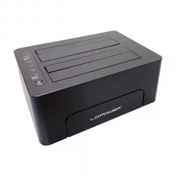 LC-Power LC-DOCK-C-V2 USB-C-telakka HDMI:llä, DisplayPortilla, VGA:lla, 3x USB-A, USB-C data, USB-C PD 100W, Gigabit Ethernet, SD/microSD-kortinlukija, 3,5 mm ääni, harmaa