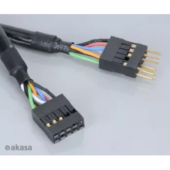 Akasa EX1394I-40 IEEE 1394 FireWire -jatkokaapeli 40 cm (0,4 m) 6-pin uros naaras, musta