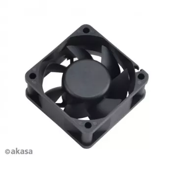 Akasa 60x25mm musta kotelotuuletin 3-pin liukulaakeri keskinopea