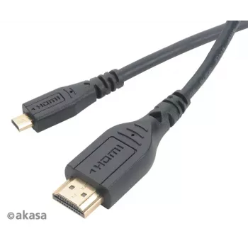 Akasa 1,5m High Speed HDMI with Ethernet -kaapeli - HDMI Type-A - Micro HDMI - 4K - musta