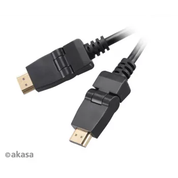 Akasa HDMI 2 m -kaapeli - High Speed with Ethernet, 4K @ 30Hz, kullatut liittimet, musta