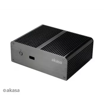 Akasa Newton T tuuletinon Mini-PC-kotelo Intel NUC (UCFF/Thin Mini-ITX) - ilman virtalähdettä - musta