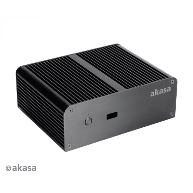 Akasa Newton T tuuletinon Mini-PC-kotelo Intel NUC (UCFF/Thin Mini-ITX) - ilman virtalähdettä - musta