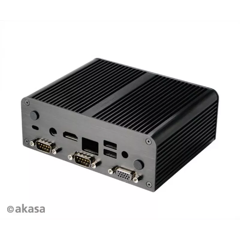 Akasa Newton T tuuletinon Mini-PC-kotelo Intel NUC (UCFF/Thin Mini-ITX) - ilman virtalähdettä - musta