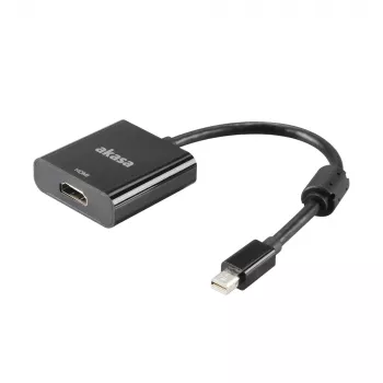 Akasa Mini DisplayPort uros HDMI naaras -videosovitin - 4K@30Hz, musta