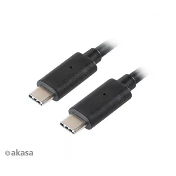 Akasa AK-CBUB26-10BK USB-C USB-C -kaapeli 1 m - USB 3.2 Gen 2 - 10 Gbit/s - 100W PD - musta
