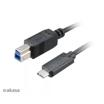 Akasa USB 3.1 Gen2 -kaapeli C - B USB-C uros USB-B uros - 1 m musta