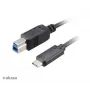 Akasa USB 3.1 Gen2 -kaapeli C - B USB-C uros USB-B uros - 1 m musta
