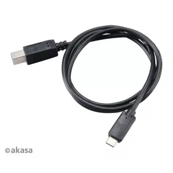 Akasa USB 3.1 Gen2 -kaapeli C - B USB-C uros USB-B uros - 1 m musta