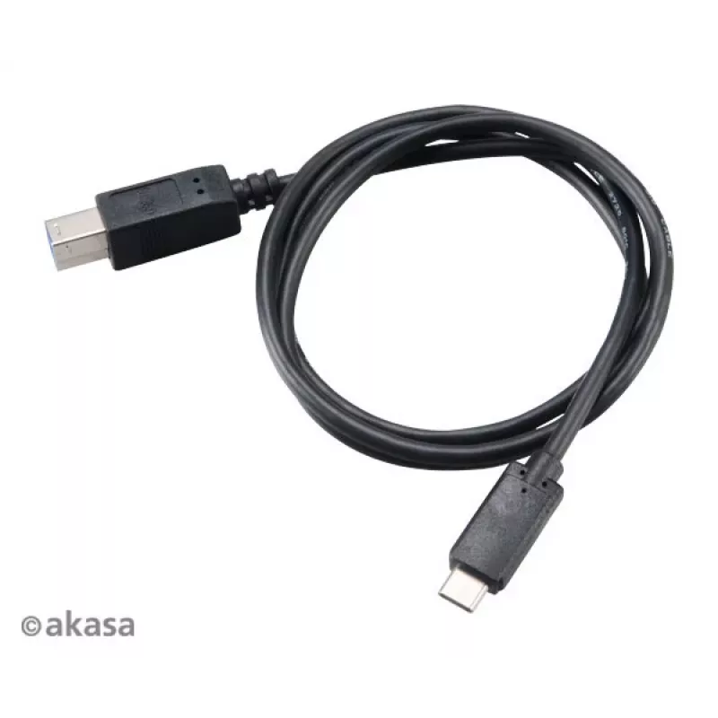 Akasa USB 3.1 Gen2 -kaapeli C - B USB-C uros USB-B uros - 1 m musta