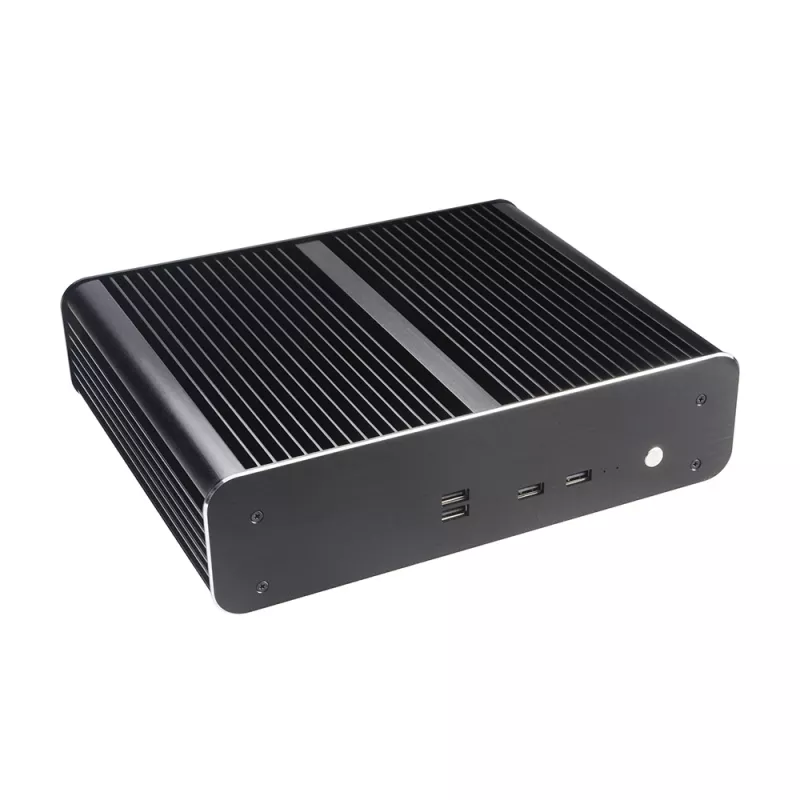 Akasa Euler TX -tuulettimeton Thin Mini-ITX -kotelo - alumiini - musta