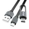 Akasa AK-CBUB35-10BK USB 2.0 -kaapeli - USB-A Micro-USB B USB-C-sovittimella - 1 m - musta