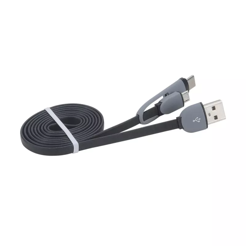 Akasa AK-CBUB35-10BK USB 2.0 -kaapeli - USB-A Micro-USB B USB-C-sovittimella - 1 m - musta