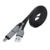 Akasa AK-CBUB35-10BK USB 2.0 -kaapeli - USB-A Micro-USB B USB-C-sovittimella - 1 m - musta