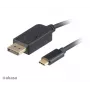 Akasa AK-CBCA11-18BK USB-C-DisplayPort-kaapeli 1,8 m - 4K@60Hz - musta